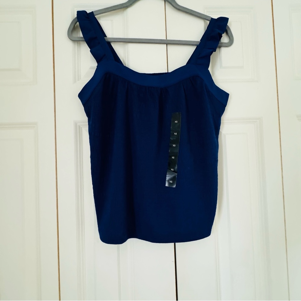 Banana Republic Top with Ruffled Strap Size XS Color Blue